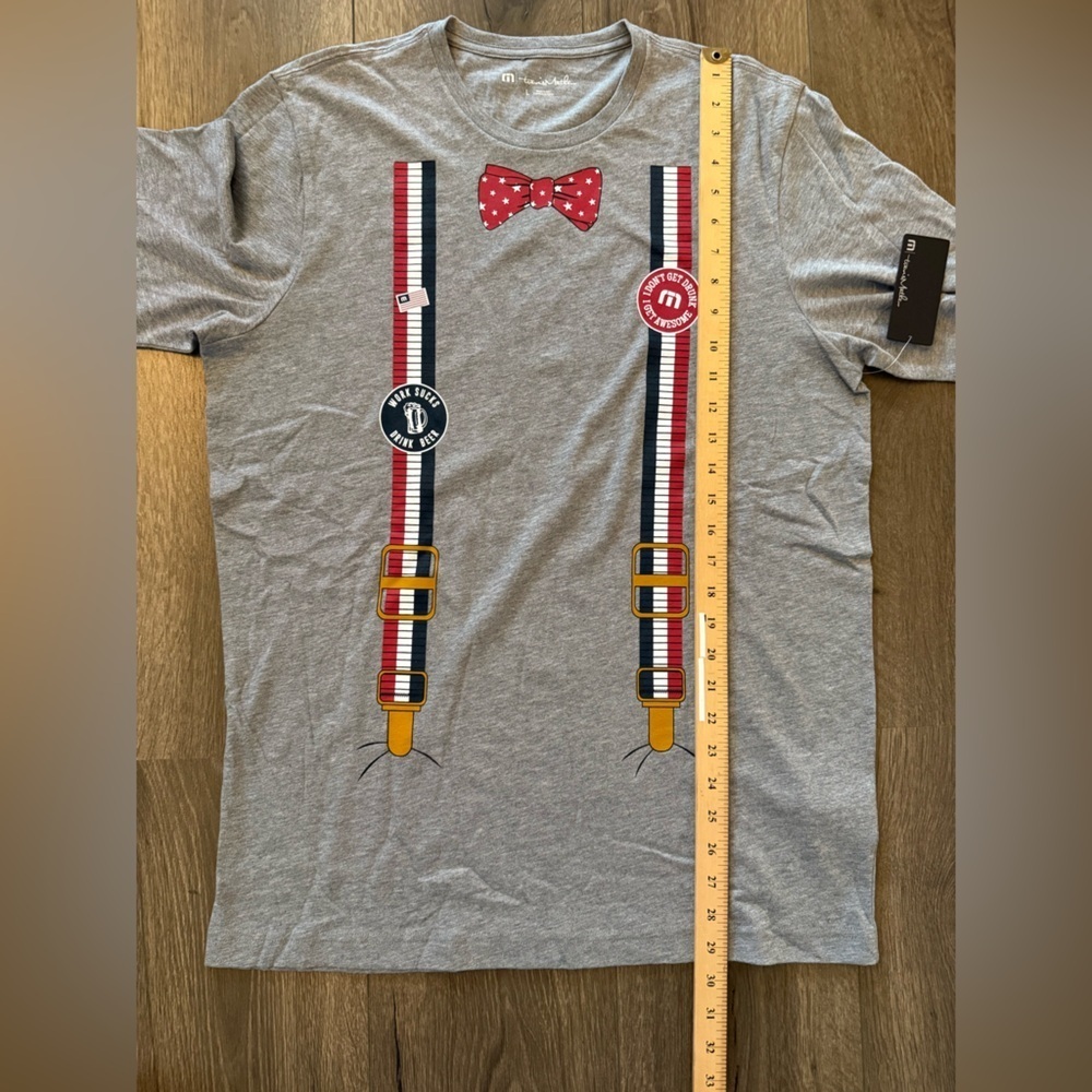 NWT Travis Matthew Men’s Gray with suspenders Graphic Cotton T Shirt Size Large - Picture 6 of 8